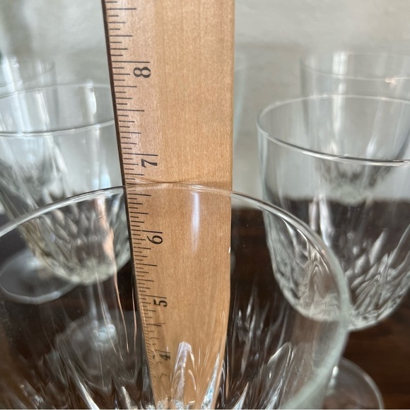 Diamant Cristal D'Arques Clear Glass Wine Stemware Water Set of 7 Made in France - Picture 7 of 8